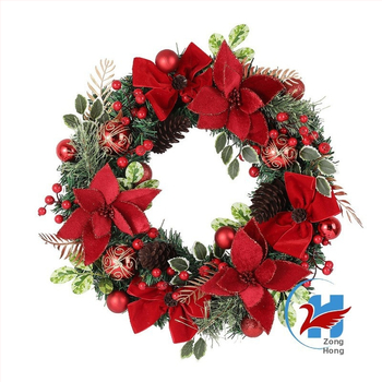 Sada dekorácií veniec so sametovými kvetmi, plastový materiál, zavesenie hore nohami, značka Zonghong