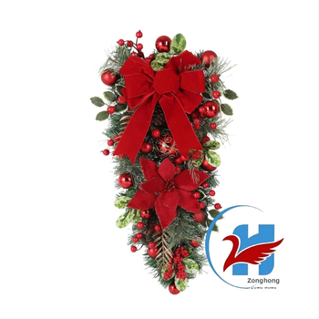 Sada dekorácií veniec so sametovými kvetmi, plastový materiál, zavesenie hore nohami, značka Zonghong