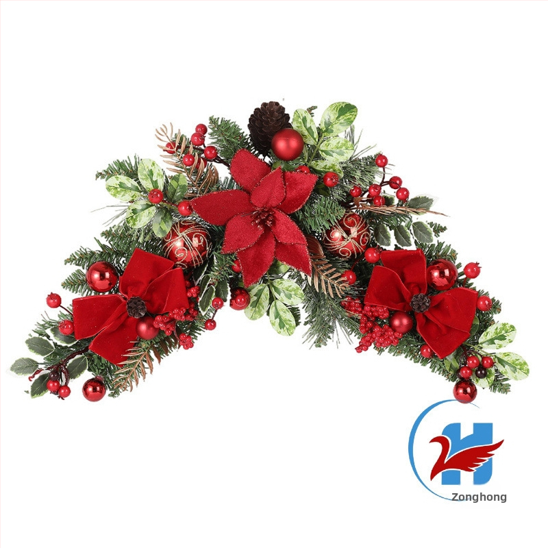 Sada dekorácií veniec so sametovými kvetmi, plastový materiál, zavesenie hore nohami, značka Zonghong