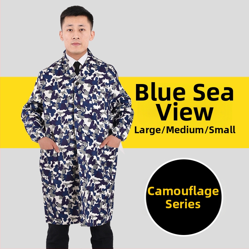 Pánska pracovná bunda s dlhým rukávom, maskovací vzor, štyri sezóny, 100% polyester, zmes chemických vlákien, proti znečisteniu a dekontaminácii