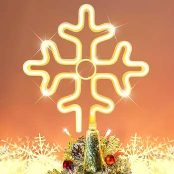 Karácsonyfa tetején világító dísz, geometriai fém, európai stílus (Modell E01193, fém, geometriai forma, karácsony)