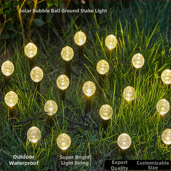 Ηλιακό LED φούσκα-μπάλας φως για γκαζόν, με βάση στο έδαφος, IP44 αδιάβροχο εξωτερικό διακοσμητικό φωτιστικό, σε σχήμα πλανήτη