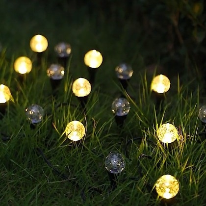 Lampă de grădină LED solară, balon-sferă, cu suport de sol, IP44 rezistent la apă, decor exterior, în formă de planetă