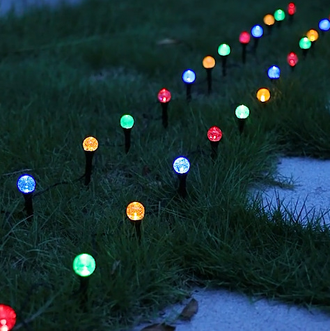 Lampă de grădină LED solară, balon-sferă, cu suport de sol, IP44 rezistent la apă, decor exterior, în formă de planetă