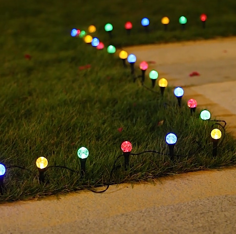 Lampă de grădină LED solară, balon-sferă, cu suport de sol, IP44 rezistent la apă, decor exterior, în formă de planetă