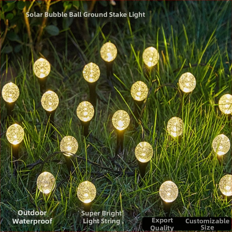 Ηλιακό LED φούσκα-μπάλας φως για γκαζόν, με βάση στο έδαφος, IP44 αδιάβροχο εξωτερικό διακοσμητικό φωτιστικό, σε σχήμα πλανήτη