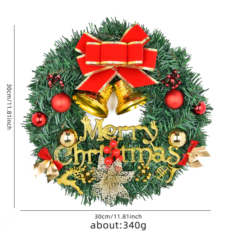 Karácsonyi koszorú rattan gyűrűvel és tobozokkal, modern művészeti stílus; anyagok: fa, műanyag, PVC; márka: Comfortable pattern; alkalmas Karácsonyra