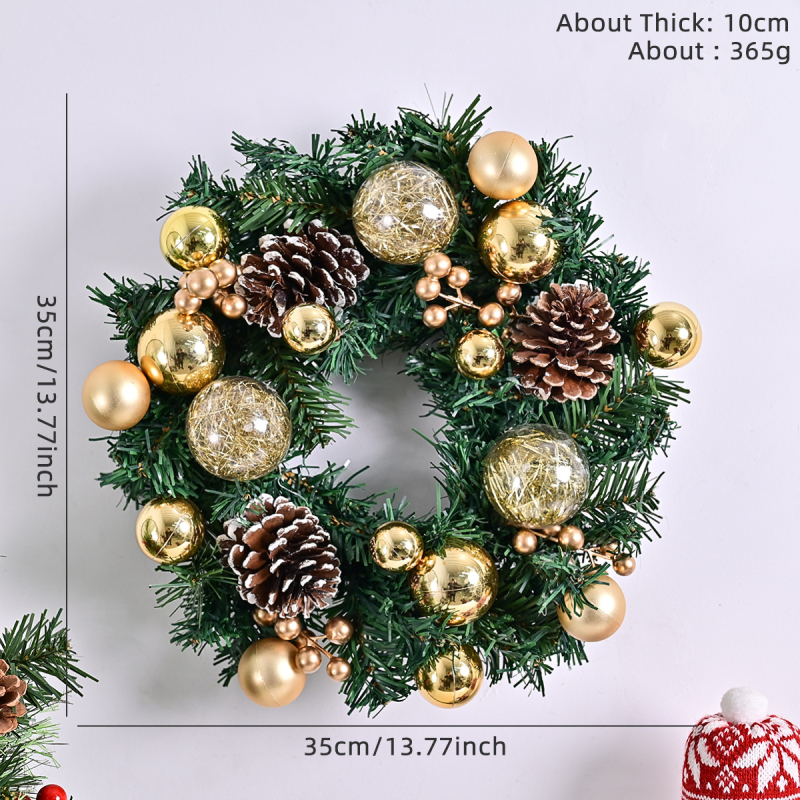 Karácsonyi koszorú rattan gyűrűvel és tobozokkal, modern művészeti stílus; anyagok: fa, műanyag, PVC; márka: Comfortable pattern; alkalmas Karácsonyra