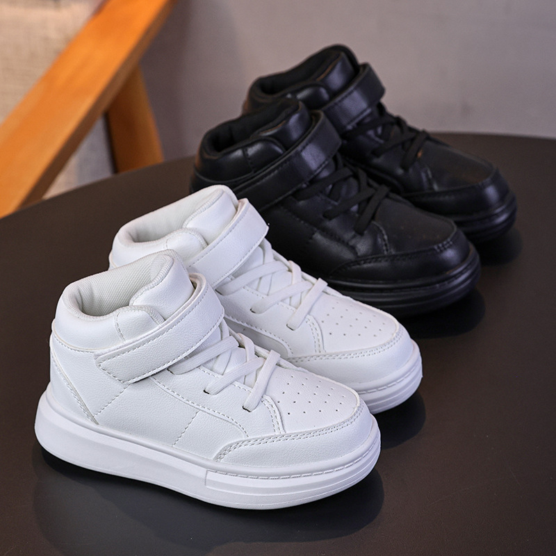 Pantofi sport unisex din piele artificială, înălțime medie, închidere Velcro, talpă EVA, design monocrom