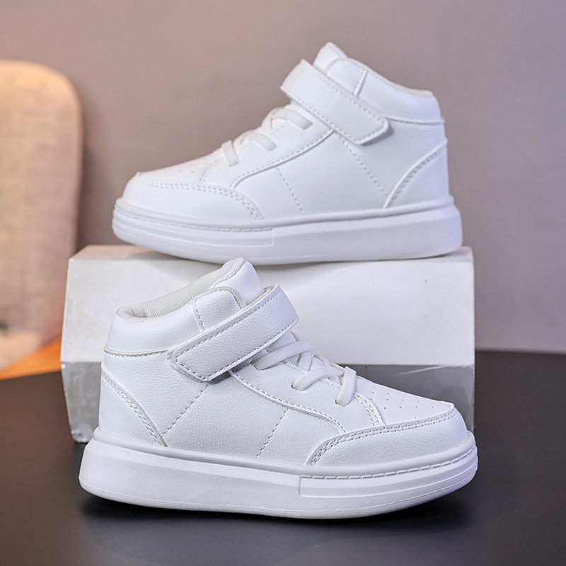 Pantofi sport unisex din piele artificială, înălțime medie, închidere Velcro, talpă EVA, design monocrom