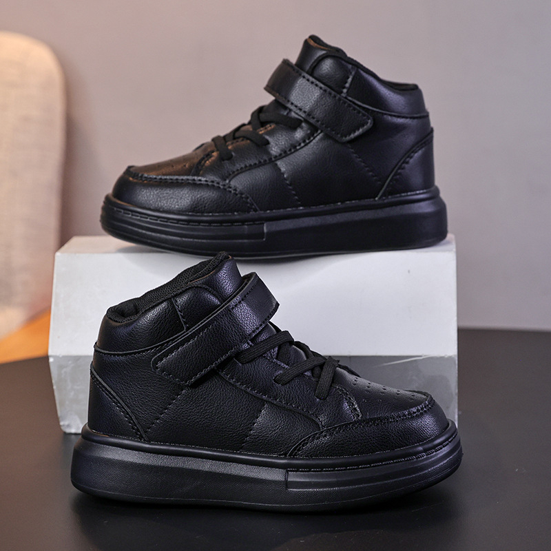 Pantofi sport unisex din piele artificială, înălțime medie, închidere Velcro, talpă EVA, design monocrom