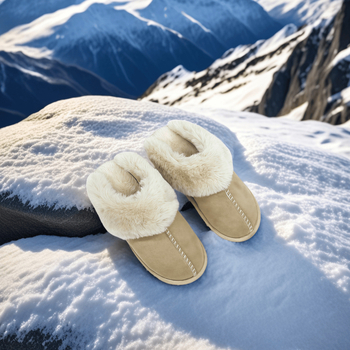 Toecap papucs otthonra mesterséges plüss felsőrésszel, műszőrmés bélés, műanyag talppal; lélegző és meleg