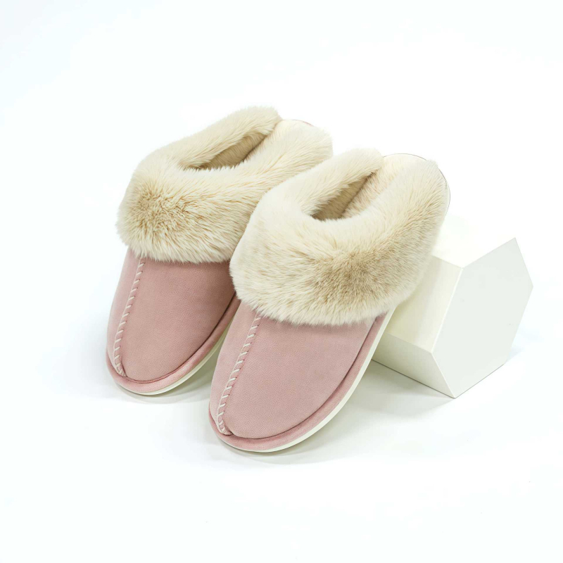 Toecap papucs otthonra mesterséges plüss felsőrésszel, műszőrmés bélés, műanyag talppal; lélegző és meleg