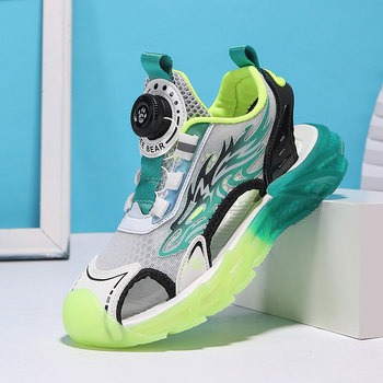 Fiúknak szóló sportos szandál, textil felsőrész, EVA talp, forgatható gombos zárás, 4–16 éves korig