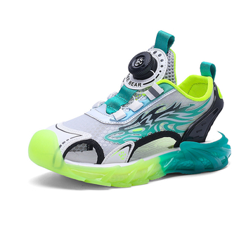 Fiúknak szóló sportos szandál, textil felsőrész, EVA talp, forgatható gombos zárás, 4–16 éves korig