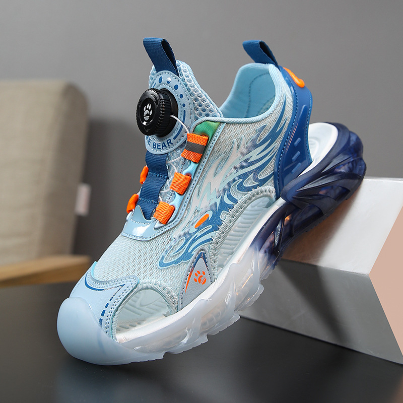 Fiúknak szóló sportos szandál, textil felsőrész, EVA talp, forgatható gombos zárás, 4–16 éves korig