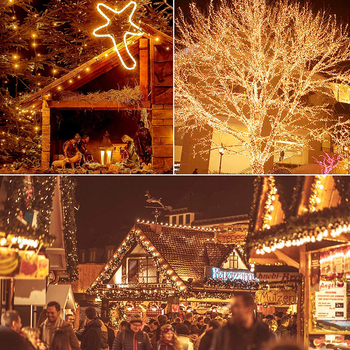 Ηλιακή LED γιρλάντα με 200 LED, IP65, 240 lm, μοντέλο LMXF-019