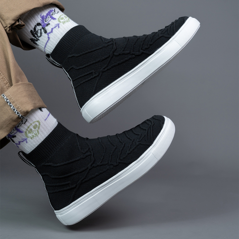 Uniszex mid-top sportcipő textil felsőrésszel és EVA talppal, casual mesh stílus