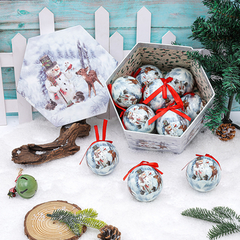Penové vianočné guličky ozdoby, tlačené, európsky štýl, balenie 14 kusov