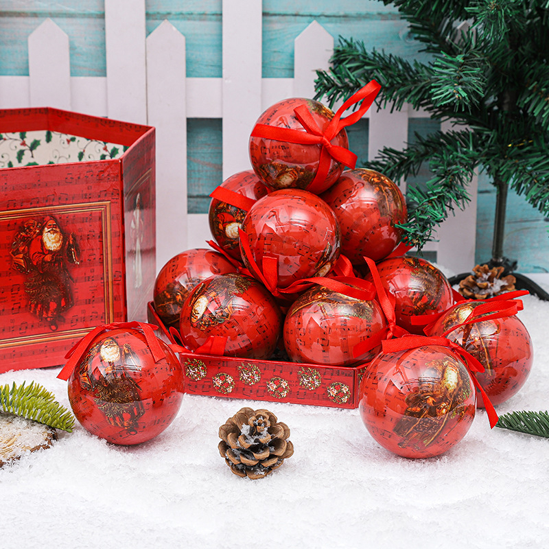 Penové vianočné guličky ozdoby, tlačené, európsky štýl, balenie 14 kusov