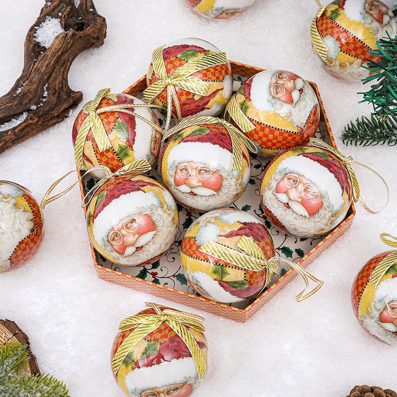 Penové vianočné guličky ozdoby, tlačené, európsky štýl, balenie 14 kusov