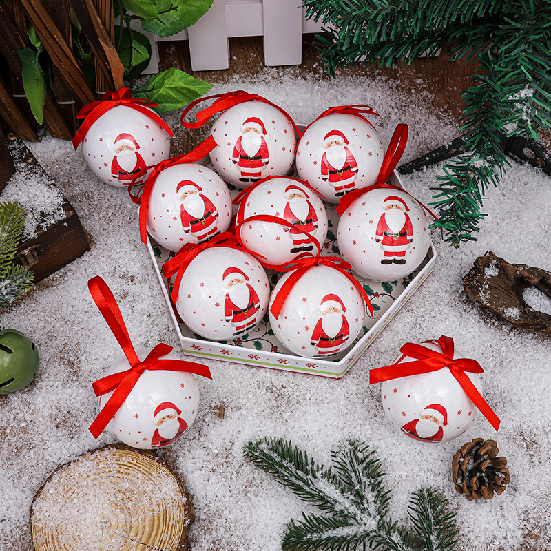 Penové vianočné guličky ozdoby, tlačené, európsky štýl, balenie 14 kusov