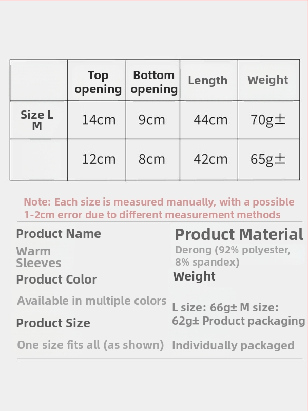 MAKINO FOX Mancheta pentru braț de exterior cu protecție a cotului, pluș gros, poliester, silicon antiderapant, unisex