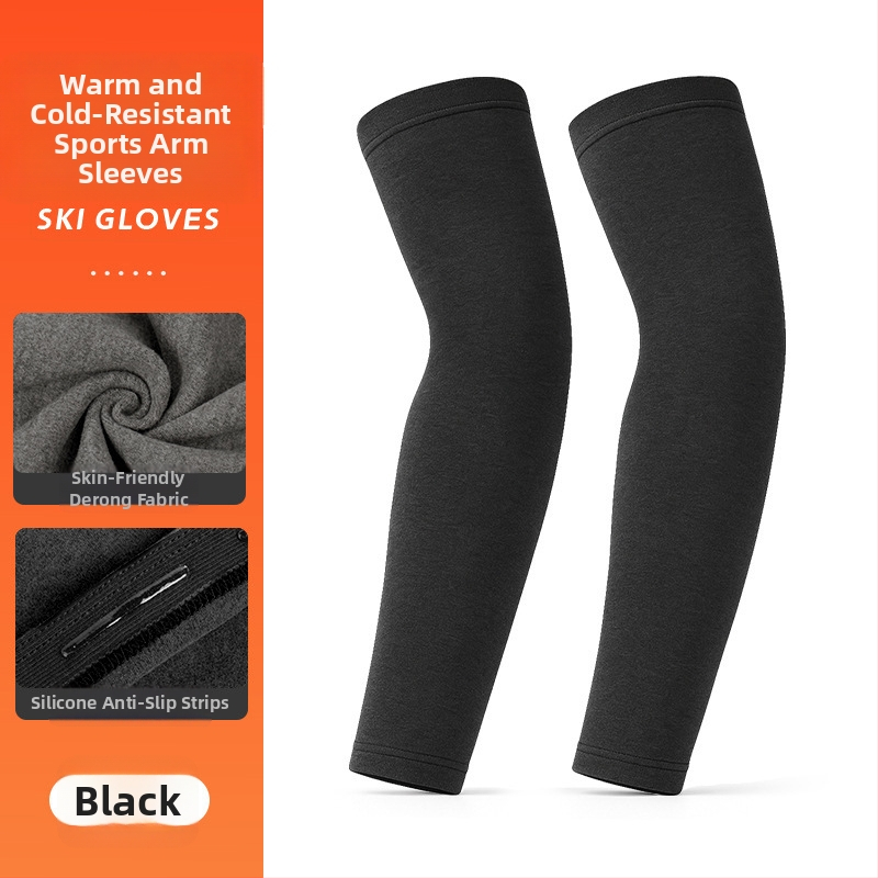 MAKINO FOX Mancheta pentru braț de exterior cu protecție a cotului, pluș gros, poliester, silicon antiderapant, unisex