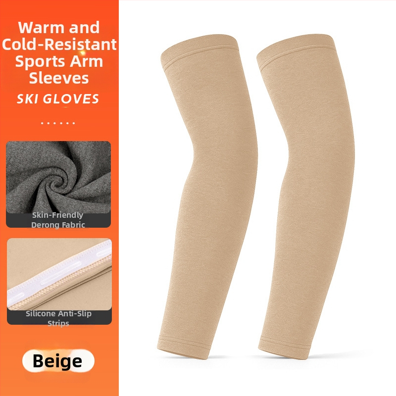 MAKINO FOX Mancheta pentru braț de exterior cu protecție a cotului, pluș gros, poliester, silicon antiderapant, unisex