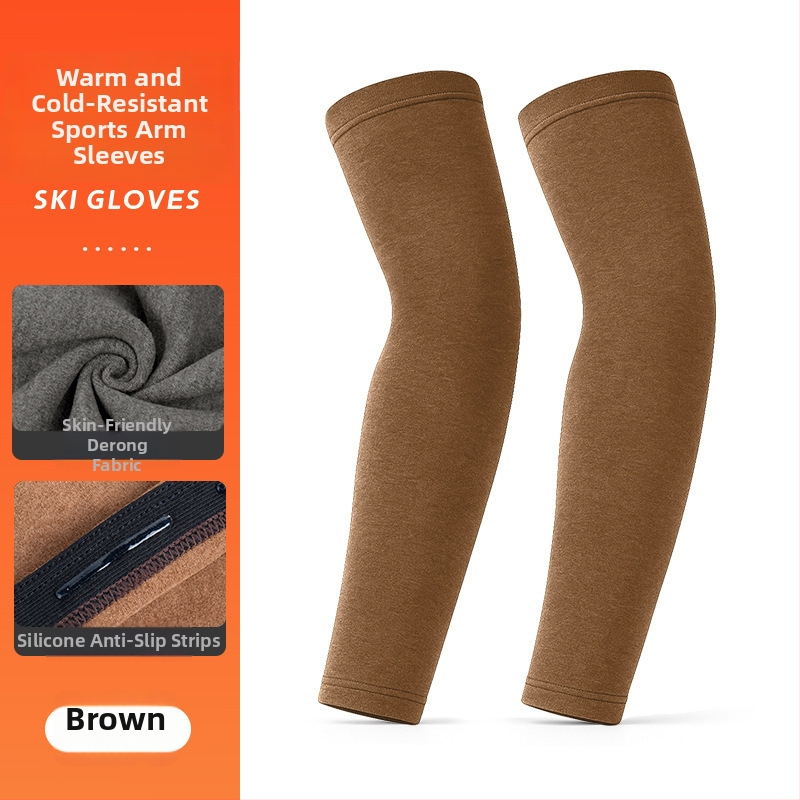 MAKINO FOX Mancheta pentru braț de exterior cu protecție a cotului, pluș gros, poliester, silicon antiderapant, unisex