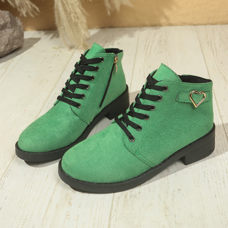 Bokacsizma fűzővel és bőrpánttal, vastag alacsony sarok 1–3 cm, PU felső rész, gumi talp