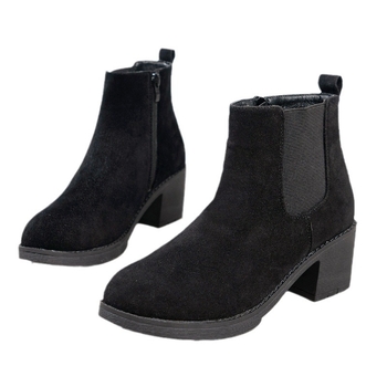 Női Martin csizma – velúr, kerek orrú, 3–5 cm vastag sarkú, oldalsó cipzár, őszi-téli szezon