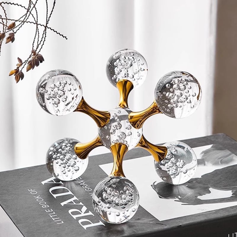 Kristalne geometrijske molekularne kuglice dekoracije, moderan minimalistički dizajn, set okruglih kuglica, Cloud collection brend