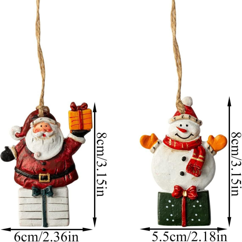 Vianočný príves z živice, americký retro štýl (Materiál: živica; Prispôsobenie: Žiadne; Darček: Nie)