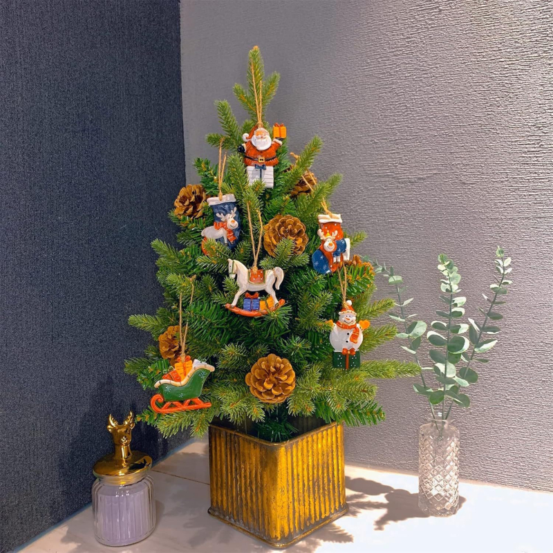 Vianočný príves z živice, americký retro štýl (Materiál: živica; Prispôsobenie: Žiadne; Darček: Nie)