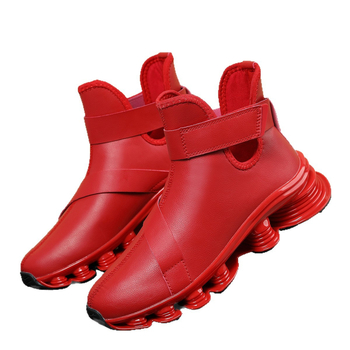 Férfi mikroszálas casual sportcipő gumitalppal, Velcro-zárás, kerek orr, tavasz–ősz, modell Jiang2008-1