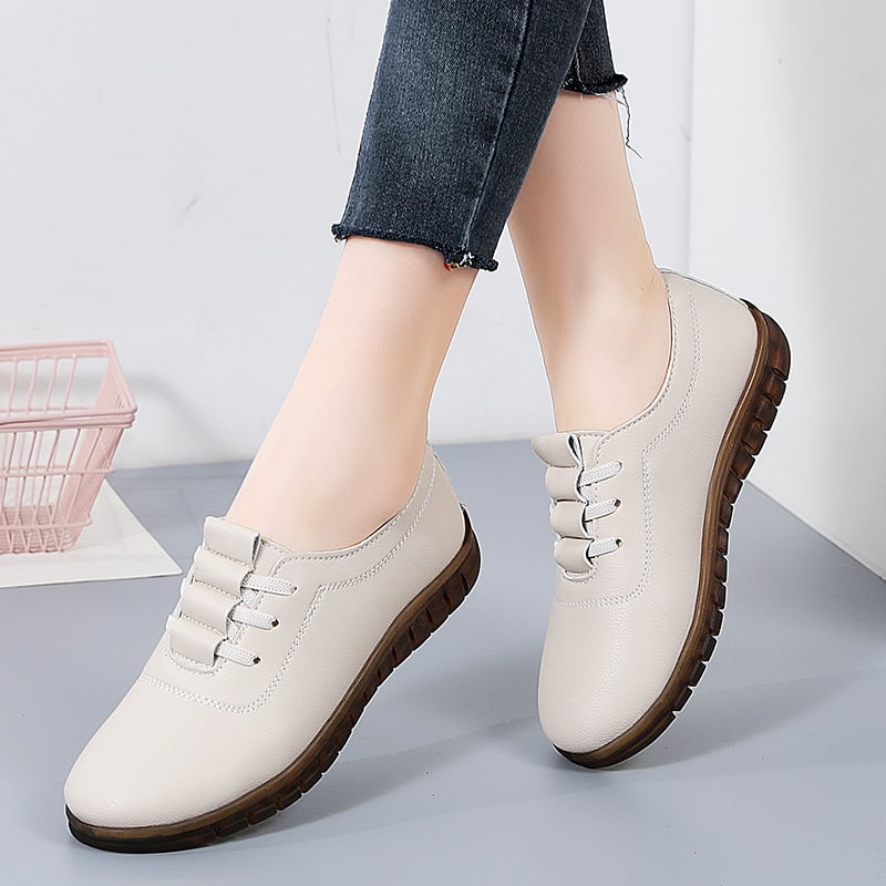 Női bean shoes, kerek orrú, PU felsőrész, rugalmas zárás, alacsony sarok