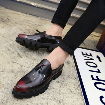 Férfi Slip-On Loaferek, hegyes orrú, bőr toe-cap, PU felsőrész, légáteresztő