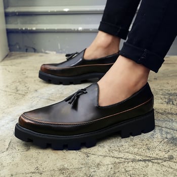 Férfi Slip-On Loaferek, hegyes orrú, bőr toe-cap, PU felsőrész, légáteresztő