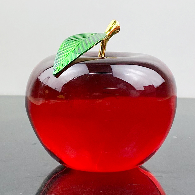 Krištáľová dekorácia do tvaru jablka, moderný štýl, balená v darčekovej krabici, vhodná pre podnikové darčeky