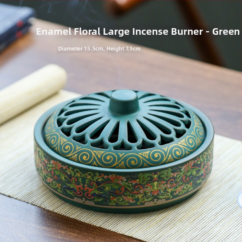 Kadidlovník keramický s klosonovým smaltom, ručne vyrobený, klasický štýl, do interiéru, 12-hodinové horenie