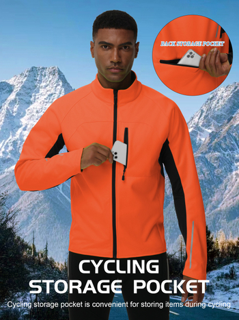 Pánska termálna cyklistická bunda, vodeodolná, s fleecovou podšívkou, vetruodolná, zimná