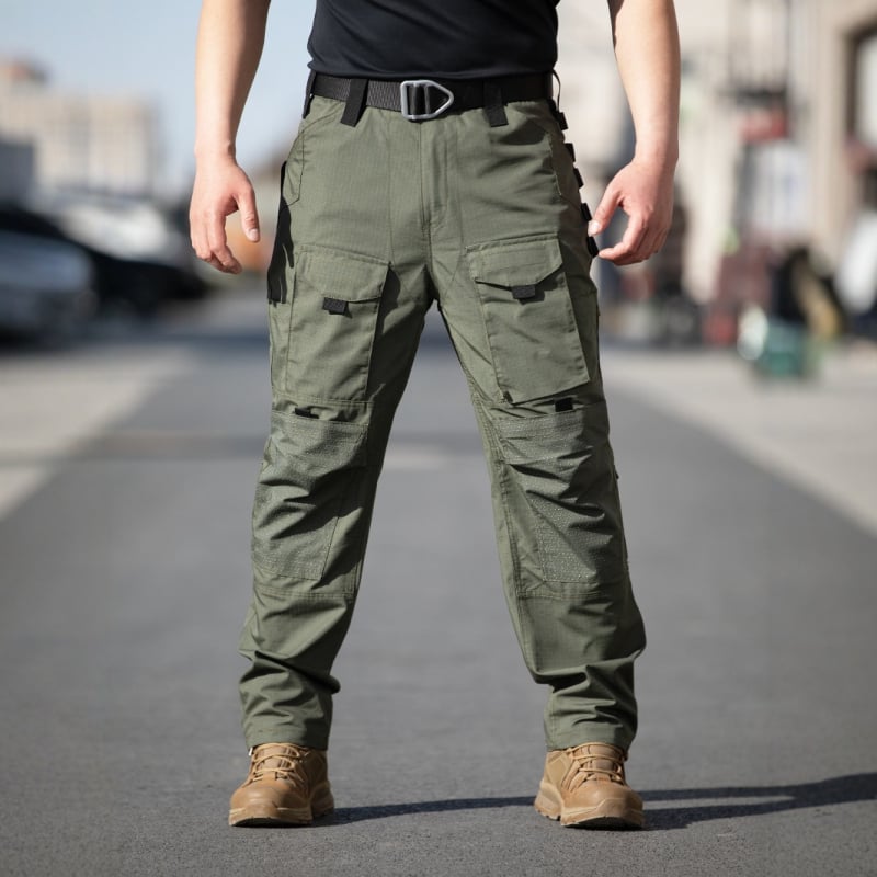 Pánske taktické nohavice, maskáčový vzor, odolný materiál, voľný strih, na jar a jeseň