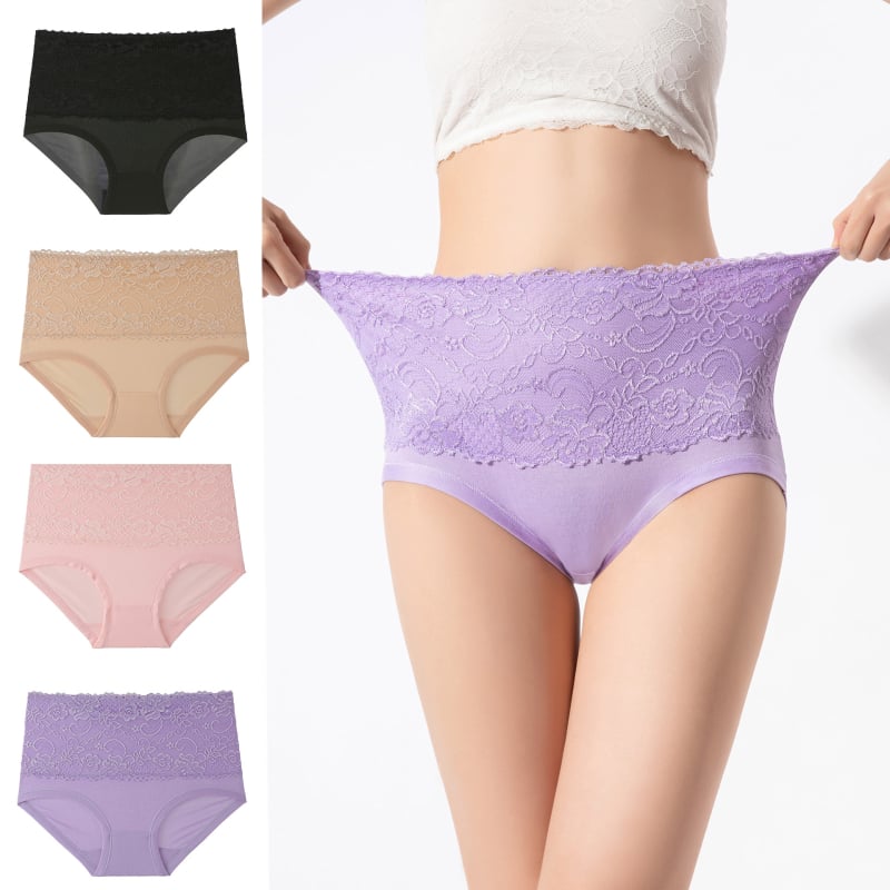 Milk Silk Čipkaste gaćice s visokim pojasom, prozračan, Spandex mješavina, pamuk podstava