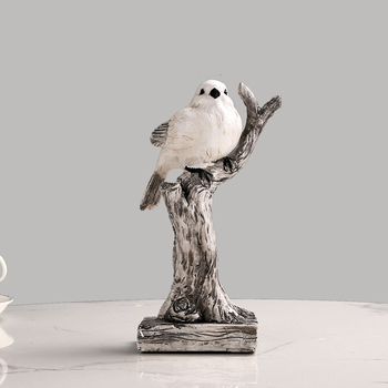 Rooftop фигура от смола – семейство птици, минималистичен мил домашен декор за ТВ шкаф и шкаф за вино