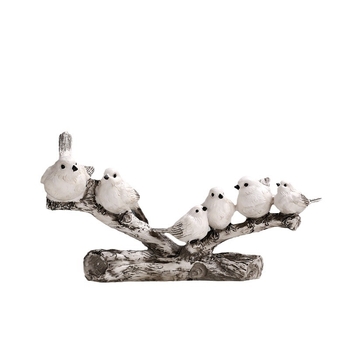 Rooftop фигура от смола – семейство птици, минималистичен мил домашен декор за ТВ шкаф и шкаф за вино