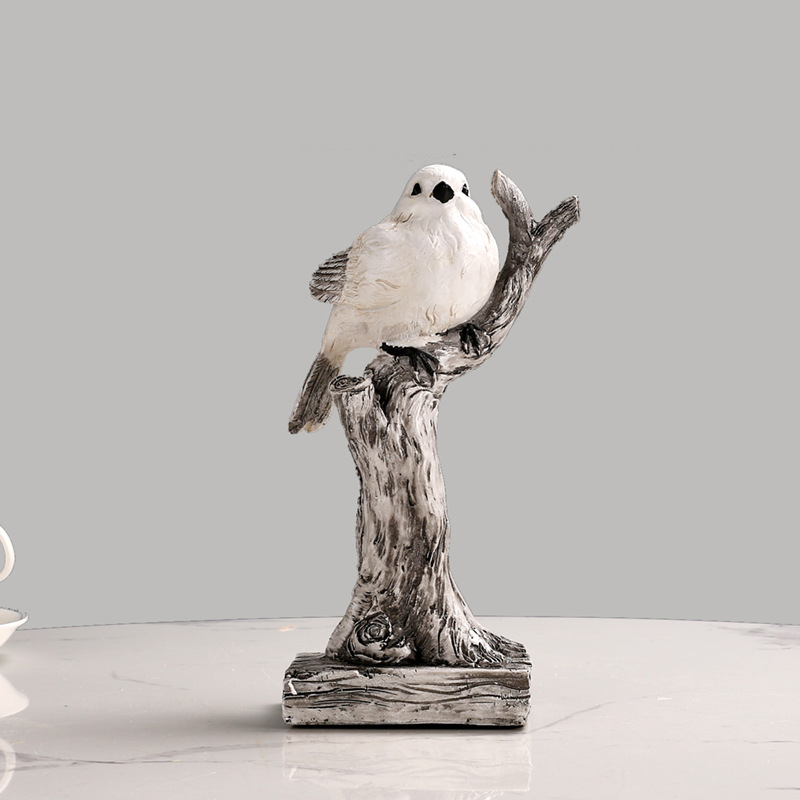 Rooftop фигура от смола – семейство птици, минималистичен мил домашен декор за ТВ шкаф и шкаф за вино