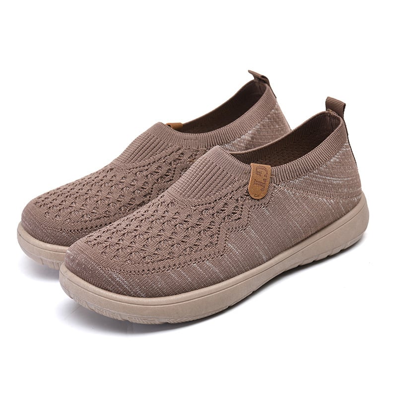 Női Slip-On Lazy cipő, lélegző vászon felsőrész, gumí talp, kerek orr, alacsony talp