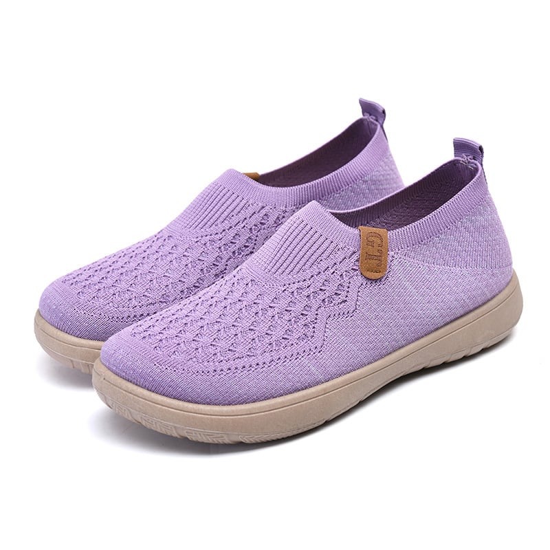 Női Slip-On Lazy cipő, lélegző vászon felsőrész, gumí talp, kerek orr, alacsony talp