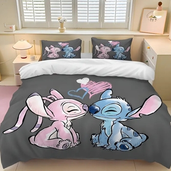 Trojdielny set posteľného prádla s karikatúrnym digitálnym potlačom, materiál: chemické vlákno, gramáž: 800 g